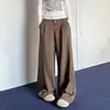Calça de terno casual drapeada solta de alta qualidade, da moda, estilo japonês, para homens, calça reta estilosa de perna larga para homens