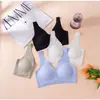 Ropa interior de encaje con rayas de burbujas para mujer, hipoalergénica, sujetador sin costuras, estilo camiseta corta pequeña, push-up, cómoda, deportiva, anti-exposición