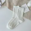 Meias Femininas para Outono e Inverno, Meias de Cano Médio, Meias Longas Espessadas, Versáteis para Aquecimento de Inverno, Meias de Cor Sólida para Maternidade