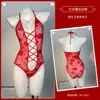 Lencería de Seda Susurro de Mariposa Sexy Estilo Puro Deseo Ropa de Dormir Encaje Hueco Tentación Ajustado Body Transparente A433