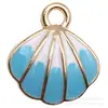 Serie de Colgantes de Aleación con Goteo de Aceite Marino de 7 Tipos Transfronterizos Llavero de Joyería de Concha Estrella de Mar con Goteo de Aceite Accesorios DIY