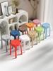 Taburete de Plástico A6L Engrosado Hogareño Moderno Simple Molino de Viento Redondo Apilable Mesa de Comedor Silla Taburete de Goma Apilable Alto