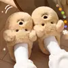 Lindas Pantuflas de Algodón con Cachorros para Mujer, Invierno, Hogar, Antideslizantes, Cálidas, de Felpa, Interiores, Dibujos Animados, Suela Suave, Pantuflas de Algodón, Venta al por Mayor