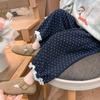 Calça de Renda Versátil com Bolinhas para Meninas Estilo Primavera e Outono Moda Coreana Infantil Calça Longa Casual para Meninas Jovem Roupa de Primavera