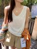 Suéter Sling Cubre Vientre para Mujer Verano Delgado Holgado Top Blanco Fondo Talla Grande Chaleco