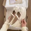 Saia de fada jk2026 novos sapatos Mary Jane femininos com laço, estilo primavera-verão, combinados com saltos grossos prateados franceses