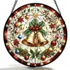 Campana de Navidad Colgante de Vidrio de Color Adorno de Vidrio para el Hogar Decoración de Ventana Atrapasoles para el Jardín