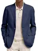 Blazer de negócios casual masculino de manga comprida com lapela e bolso falso para primavera e outono, site independente da Amazon transfronteiriço europeu e americano