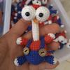 Muñeca de Monstruo de Tres Ojos Colgante de Lana Colgante Tejido a Mano Producto Terminado Muñeca de Ganchillo Hecha a Mano Colgante de Ganchillo Producto Terminado