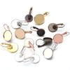 10 piezas/lote Bandeja de Hierro Gancho de Oreja Francés Bandeja para Pendientes de Piedra del Tiempo Accesorios Simples para Pendientes de Clip DIY