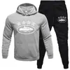 Conjunto Deportivo Casual de Dos Piezas para Hombre con Sudadera y Pantalón de Chándal de Terciopelo de Color Sólido con Estampado de Letras Transfronterizo Se Puede Personalizar con Logo Impreso