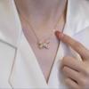 Colar de aço de titânio com diamante e zircônia estilo celebridade cibernética, acessórios de corrente de clavícula elegantes e leves de alta qualidade para mulheres
