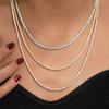Cadena de Tenis Hiphop para Hombre y Mujer de Plata 925 de 2 mm con Incrustaciones de Moissanita de Venta Caliente Ins Europea y Americana
