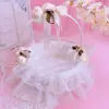 Cesta de mimbre lolita para picnic cesta con lazo y encaje cesta CLA cesta de picnic ins