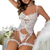 Conjunto de lencería erótica para mujer Fan Lei, sexy, negro, europeo y americano, con encaje hueco, transparente, ajustado, pieza única 6017