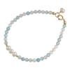Pulsera de Aguamarina para Mujer, Chapada en Oro de 14 Quilates, Tejida a Mano, Estilo Lujo Ligero, Joyería de Perlas de Agua Dulce Naturales, Estilo Lujo Ligero
