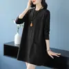 Suéter de punto de longitud media para mujer talla grande, primavera y otoño, top holgado estilo coreano que estiliza, suéter oversized para madres talla grande