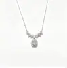 Collar de Plata de Ley S925 con Colgante de Jade Espuma de Agua para Mujer, Cadena para Clavícula de Diseño Nicho Versátil de Lujo Ligero, Estilo Dulce