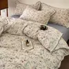 Juego de Ropa de Cama de Cuatro Piezas Estilo Retro de Lino y Algodón Puro Modelo Nuevo 2026 Sábana y Funda de Edredón 100% Algodón y Lino Juego de Cama de Tres Piezas para Dormitorio