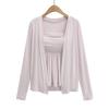 Temperamento Estilo Lujuria Pura Sexy Traje Top de Tubo 2025 Verano Nuevo Boca Plana con Almohadilla para el Busto Tirantes + Cárdigan