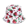 Novo Chapéu de Sol Primavera e Verão 2025 Tendência Fofo Morango Melancia Cereja Chapéu Bacia de Frutas Chapéu de Pescador Estudante Feminino