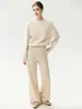 Suéter básico liso versátil casual de cuello redondo para mujer, 100% cachemira pura, nueva colección otoño 2026