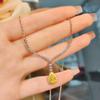 Colar de diamante de alto carbono importado com pingente de corte de flor de gelo azul para mulheres, estilo francês, leve, luxuoso, com design de estilo Ins
