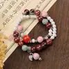 Pulseras Apilables de Estilo Étnico, Pulseras de Perlas de Cerámica de Jingdezhen, Joyería de Nicho de Doble Capa, Tejido a Mano, Artístico y Retro