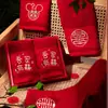 Toallas Festivas Rojas al por Mayor, Toallas de Baño, Recuerdos, Artículos para Bodas, Regalos de Boda, Toallas Rojas con Palabras Felices, al por Mayor
