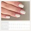 Set de 24 Uñas Postizas de Color Blanco Leche Sólido, Estilo de Aspecto Natural, Uñas Postizas para Exportación, Arte de Uñas Cuadrado Corto y Redondo Versátil