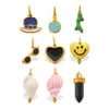 Moda Europea y Americana Estilo Vacaciones de Verano Concha Corazón Multi-elemento Colgante DIY Chapado en Oro de 18K Versátil Accesorios Dopamina