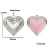 Acero Inoxidable Color Esmalte Colgante de Corazón con Goteo de Aceite Encaje Tallado Colgante de Corazón de Melocotón Accesorios para Manualidades Accesorios