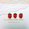Popular Mini Crema Fresa Resina Arte de Uñas, Linda y Versátil Serie de Frutas Uñas Portátiles, Accesorios DIY para Fundas de Teléfono