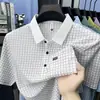 Camisa Polo para Hombre Verano Nuevo Estilo Casual Versátil Ropa de Papá Holgada Transpirable Cuadros Manga Corta Camiseta Top
