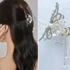 Nuevo Exquisito Pasador de Mariposa para Mujer, Temperamento de Alta Gama, Cabello Semirecogido, Accesorio para el Cabello con Colgante de Borla, Estilo Nuevo de Hada, Pinza para la Parte Posterior de la Cabeza