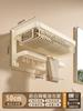 Toallero de baño gris pistola, estante de almacenamiento para baño sin perforaciones, kit de inodoro con estante integrado, toallero