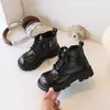 Botas para Niños 2025 Otoño/Invierno Estilo Popular Botas Martin Botas de Caballero Retro Botas Cortas Cálidas Antideslizantes Estilo Británico Botas de Princesa