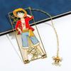 Viaje Rey Pelirrojo Canción Ji Fan Persona Marcapáginas Creativo One Piece Rey Luffy Dibujo Animado Marcapáginas de Metal Clip Regalo para Fans