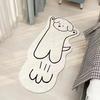 Alfombra linda de dibujos animados para dormitorio, alfombrilla de mesita de noche, se puede dormir y sentar, cama para gatos debajo de la cama, alfombra para el suelo estilo Ins para el hogar