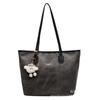 Bolsa Tote de Ombro Grande Capacidade com Textura Vintage para Mulheres, Nova Moda Coreana 2026 Cor Color-Blocking Alça Única Bolsa para o Dia a Dia Tendência