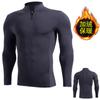Fábrica de roupas de fitness dos homens elástico gola alta zíper roupas de secagem rápida inverno mais veludo gola quente correndo sportswear
