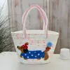 2026 Bolso Tejido de Paja Caricatura Bolso de Mano Gran Capacidad Bolso Tejido Bolso Tote para Mujer Vacaciones en la Costa Bolso de Playa Verano