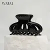 Wjia Premium Maillard Simples Retrô Âmbar Vermelho Marrom Vazado Presilha de Tubarão para Cabelo Presilha de Cabeça para Mulheres