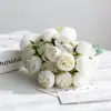 Flor falsa, decoración de flores artificiales, flor decorativa para sala de estar, decoración floral de plástico, mesa de centro de interior, mesa de comedor, ramo de flores de seda, planta en maceta