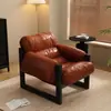 Cómodo sillón reclinable de ocio con reposabrazos estilo americano, pintura al óleo de la Isla de Jersey, diseño clásico vintage, estética retro, la primera opción para la sala de estar