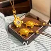 Novo Estilo Pingente de Tartaruga Estilo Chinês Banhado a Ouro com Diamantes, Pingente de Corrente de Suéter de Tartaruga, Presente Atacado