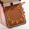 Pulsera de calabaza mariposa oro antiguo de alto color láser tienda de oro con joyería flash nicho lujo cuatro hojas