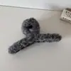 Grampo de Cabelo de Pelúcia Cor Pura Simples Coreano Outono e Inverno Novo Bola de Cabelo Meio Preso Head Elegante Elegante Presilha de Tubarão Acessórios de Cabelo