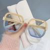 Gafas de sol degradado oceánico personalizadas de moda Estilo idéntico al de las celebridades de Internet para mujer, moda de alta gama, 2 tomas callejeras, cara pequeña, gafas de sol con protección solar