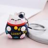 Versão Coreana de Epóxi Traz Riqueza e Tesouro Chaveiro Gato Bolsa Pingente de Desenho Animado Tridimensional Criativo Pingente para Carro Atacado Pontual